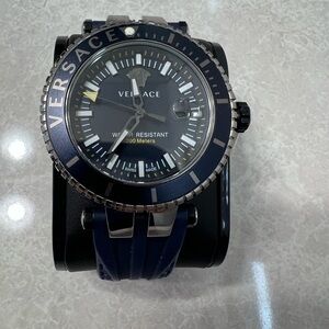 Versace Blue and Silver Watch